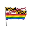 Баннеры с флагами гей-прайда Мэриленда, ЛГБТ, 3039 x 5039 футов, 100D полиэстер, яркий цвет, с двумя латунными втулками4330348