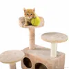 Novo gato árvore torre condomínio móveis scratch post kitty pet house jogar bege7535689