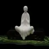 Figurines en céramique de jade blanc chinois statues de Bouddha ornements en porcelaine décoration d'ameublement moine homedecor T200703