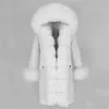 OFTBUY X-long Parka Cappotto reale impermeabile Giacca invernale da donna Cappuccio in pelliccia di volpe naturale Capispalla di lusso staccabile Nuovo Y201001