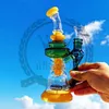 Purpere Bongs Hookah Dikke Glas Beker Bong Roken Glasbuizen 9 inches Lang Recycler DAB Rigs Water met 14mm Kom