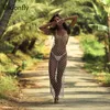 Vikionfly Sexy Perlas Playa Cubrir Mujeres Verano Malla Túnica Sheer Fishnet Crochet Bikini Swim Wear Vestido de playa Sarong Y20070268k