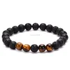 8mm Yoga Lava Rock Armband Strand String Natural Stone Tiger Eye Turquoise Essential Oil Diffuser Armets Women Män modesmycken Will och Sandy Gift