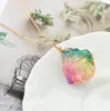 freeze crystal gemstone jewelry semi precious natural gemstone quartz yellow pink green stone jewelry necklace wholesale