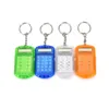 Fast DHL Free shipping 100pcs Fashion Cute Mini Pocket Calculator Keyring Key Chain Ring Mixed Random Colors