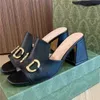 Fashion Designer Sandals Women Thick Heel Slippers Comfortable Non-slip Lady Luxury Slides High Heeled Shoes