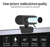 Webcam 1080P HD Web Camera avec microphone Autofocus USB 2.0 Web Cam PC Desktop Mini WebCamera Cam Web Camera pour ordinateur