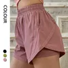 Athletic Lu Lu Hoty Hot Shorts 4 Inseam Woven Fake Two-Piece Sports Underwear Fitness Running Gym Clothes Yoga Pants Booty Short