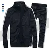 Novos Homens Tracksuit Casual Sólido Sistido Zíper Conjuntos 2 Jaquetas de PC + Calças Macho Primavera Outono Sportswear Sporting Terno Outwear 20124