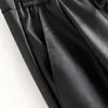 winter elastic high waist pant women Black pu leather pants women harem pants joggers pencil trousers streetwear pantalon femme LJ201029