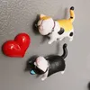 Kitten Fridge Magnet Sticker Magnetic Cat Refrigerator Lovely Kitty Cute Animal Resin Ornament Kids Home Decoration