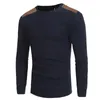 Pullover Mens Style Style Patch Color Contraste e suéter redondo de pescoço redondo moda de lã grossa malha de malha LJ200916
