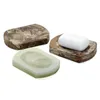 Marble Soap Dishes Holder Saver Box Stone TrayBothroom Accessory Y200407