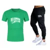 2023 Hommes Casual Summer Designer T-shirts Survêtements T-shirt Pantalon Set Fitness Coton T-shirt Jogger Hommes Vêtements243U