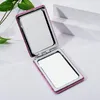Hushållsportabel Square Double-Side Folding Cosmetics Pink Speglar för damer och tjejer Pocket Mirror Mini Women Girl