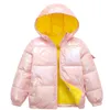 2020 nueva moda brillante invierno blanco pato abajo chaqueta niño abrigo bebé niña cálido niños ropa trajes niños ropa niños parka LJ201017