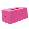 rectangular Plastic tissue napkin box toilet paper dispenser case holder home office decoration (rose red) 21.5*9.3*12cm1