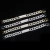 micro pave cz Miami cuban link chain cz bar charm iced out bling bling women girl bracelet high quality255E