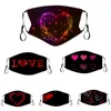 DHL Designer Masker Valentijnsdag Gift Gezichtsmaskers Volwassen Paar Gelukkige Valentijnsdag Maskers Stofdicht Gedrukt Rood Liefde Verstelbaar Mond Masker