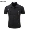 2020 Spring Brand Men's Shirt Business Slim Fit manches courtes Chemises décontractées Solide Séchage rapide Respirant Vêtements pour hommes EUR Taille 3XL LJ200925