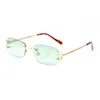 Lunettes de soleil de créateurs polarisés à la mode pour hommes femmes carrés carrés rétro sans cadre, verres de soleil femme homme transparent sport polyvalent 281Q