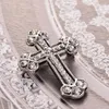 Pins, Brooches 2022 Fashion Rhinestone Brooch Pins,Cool Men Cross For Broche Vintage Scarf Buckle Pin Brouch Broach Accessory