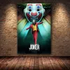 Joaquin Phoenix Poster tryck Joker Poster film 2019 DC Comic Art Canvas Oil Målningsväggbilder för vardagsrumsheminredning Y2238B