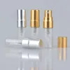 3ML Travel Refillable Glass Perfume Bottle With UV Sprayer Cosmetic Pump Spray Atomizer Silver Black Gold Cap SEA SHIPPING RRE3115