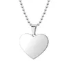 Titanium Steel Peach Heart Pendant Necklace Fashion Solid Color Blank Necklaces Creative Holiday Gift With Chain