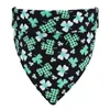 St. Patrick의 날 개 두건 샴록 Kerchief Triangle Bibs 스카프 액세서리 개가 고양이 애완 동물 동물 JK2012XB