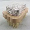 Wooden Foot Bristle Pumice Brushes Massager Sessile Cleaning Brush Footprint Shape Shower Scrub Skin Tools New WB3094