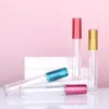 5 ml maquillage outil voyage cosmétique bouteille luxe gradient couvercle clair bleu violet vide lipgloss tubes gros emballage baume à lèvres conteneurs