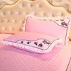 Set di lenzuola in pizzo Materasso per la casa Queen / King Size Copriletto in cotone Cuscino caldo Gonna da letto 1/3 pezzi Lenzuola e federe 201113