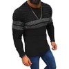 Herrtröjor Tröja Herr Casual Stripes Pullover Skjorta Höst Vinter Slim Fit Långärmad Herr stickad bomull pull Homme Topp