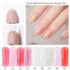 6PCSET Snabbbyggnad Set Acrylic Gel Nail Extension Finger Nail Manicure Acryl Gel Polish Varnish Pink Nail Art Mögel Tips CH18092434104