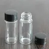 Viales de vidrio de 10 ml con tapón de rosca blanco y negro, botella de vidrio mini tubular de 10 cc para uso líquido Botella de reactivo
