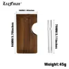 LEAFMAN Boîte de rangement en bois naturel pour pirogue avec verre transparent One Hitter Pipe Chauve-souris Portable en bois Accessoires pour pirogue de tabac