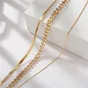 Mode Multi-Layered Snake Collier voor Vrouwen Vintage Goud Kleur Drie Laag Kettingen Choker Trui Ketting Party Sieraden Gift