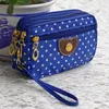 Vendita calda Polka Dots Print Women Coin Purse Clutch Wristlet Bag Phone Key Case Makeup Bag Women Credit Card Holder Tote