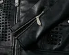 Rebites Pu Jackets Homens Black Slim Girl-Down Neck Zipper Full Streetwear Motocicleta Casacos de Couro Faux Casacas Para Hombre 201226