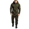 Jumpsuit Lange Broek Mannen Pyjama Splicing Herfst Winter Warm Casual Comfortabele Hoodie Zipper Print Jumpsuit Men Set