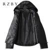 Rzby النساء 100٪ ريال جلد الغنم معطف مقنعين سترة الربيع الأزياء جلد طبيعي جاكيتات chaqueta موهير أعلى جودة 201029
