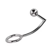 Rostfritt stål Anal Plug Metal Anal Hook Med Penis Ring för Man Chastity Lock Fetish Cock Rings