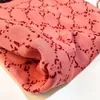 Maglieria da donna rosa T-shirt a maniche corte lettera jacquard confortevole materiale morbido di alta qualità