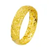 Brazalete de oro de Dubái de filigrana hueca, joyería de boda nupcial, pulseras llenas de oro para mujer