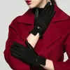 Оптовая продажа бренда натуральные кожаные замшевые женщины перчатки осенью зима плюс бархатная мода элегантная леди козкая перчатка для вождения