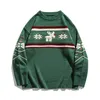 Maglioni da uomo Maglione natalizio da uomo Uomo Natale Pullover lavorato a maglia Fiocco di neve Babbo Natale Renna Maglieria Maglione Moda Harajuku Casual