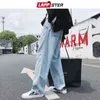 Lappster Homem Streetwear Azul Jeans Harem Calas 2022 Hip Hop Vintage EM Linha Reta Harajuku Bolso Designer Denim 2XL 0309