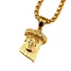 Hip Hop Men Jewelry Jesus JESUS Christ Piece Pendant Necklace with Corn chain length 70cm