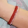 MG0057 vente en gros 4 mm Mini Bracelet de pierres précieuses ensemble femmes Rhodolite cornaline Bracelet pierre rouge naturelle Yoga Mala bijoux